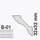 B-01 Mintás polisztirol dekorléc (32x32 mm)