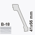 B-18 Mintás polisztirol  díszléc (41x66 mm)