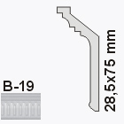 B-19 Mintás polisztirol  díszléc (28,5x75 mm)