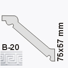 B-20 Mintás polisztirol  díszléc (75x57 mm)