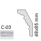 C-03 (48x85 mm) mintás beltéri stukkó