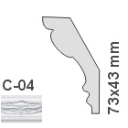 C-04 (73x43 mm) mintás beltéri stukkó