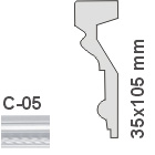 C-05 (35x105 mm) mintás beltéri stukkó