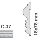 C-07 (18x78 mm) mintás beltéri stukkó