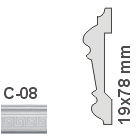 C-08 (19x78 mm) mintás beltéri stukkó