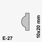 E-27 (10x20 mm)  polisztirol oldalfali dísz léc