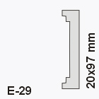 E-29 (20x97 mm)  polisztirol oldalfali díszléc