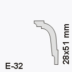 E-32 (28x51 mm)  polisztirol díszléc