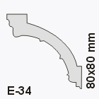 E-34 (80x80 mm)  polisztirol díszléc